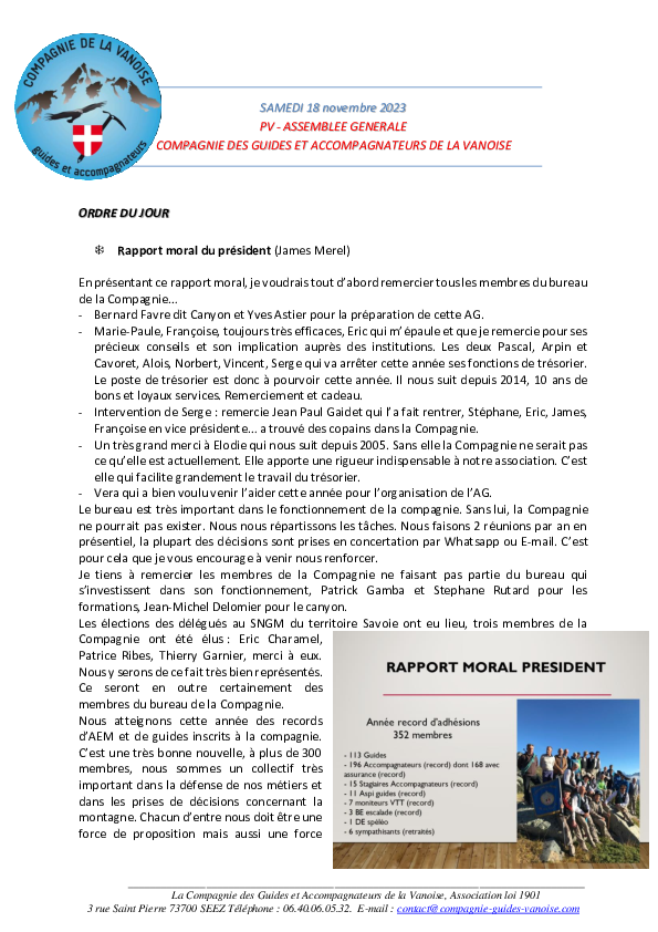 2023 PV AG CIE - Compagnie des Guides Vanoise