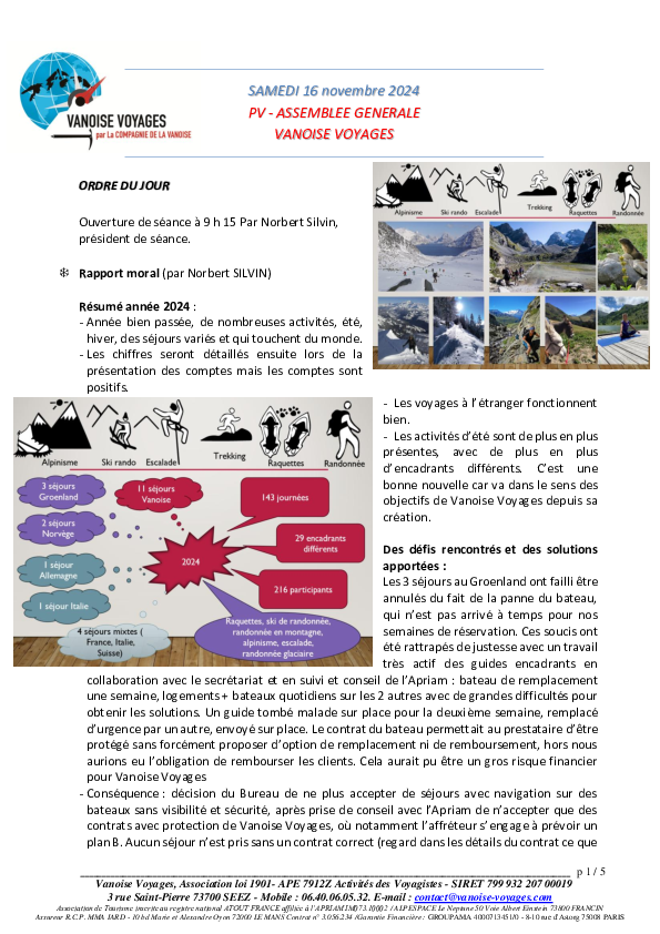 2024 PV AG VV - Compagnie des Guides Vanoise