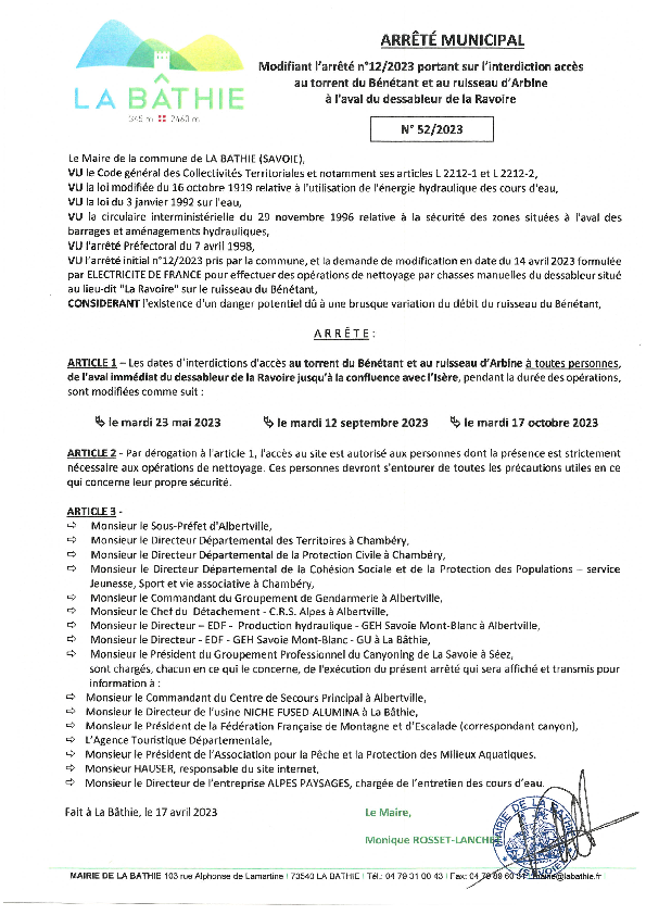 Benetant arrete - Compagnie des Guides Vanoise