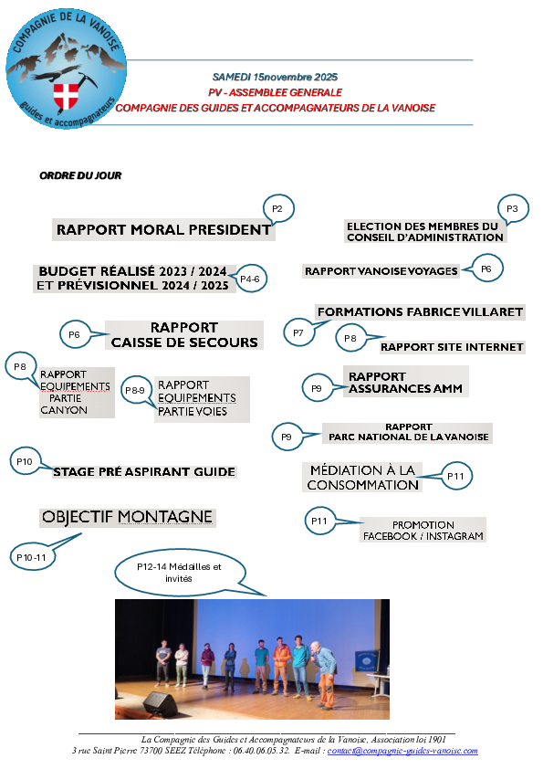 PV AG 2025 Cie - Compagnie des Guides Vanoise